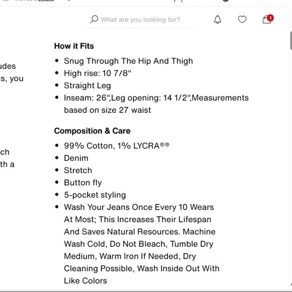 Levi's Premium Wedgie Straight Jeans size 27 - Picture 2 of 16